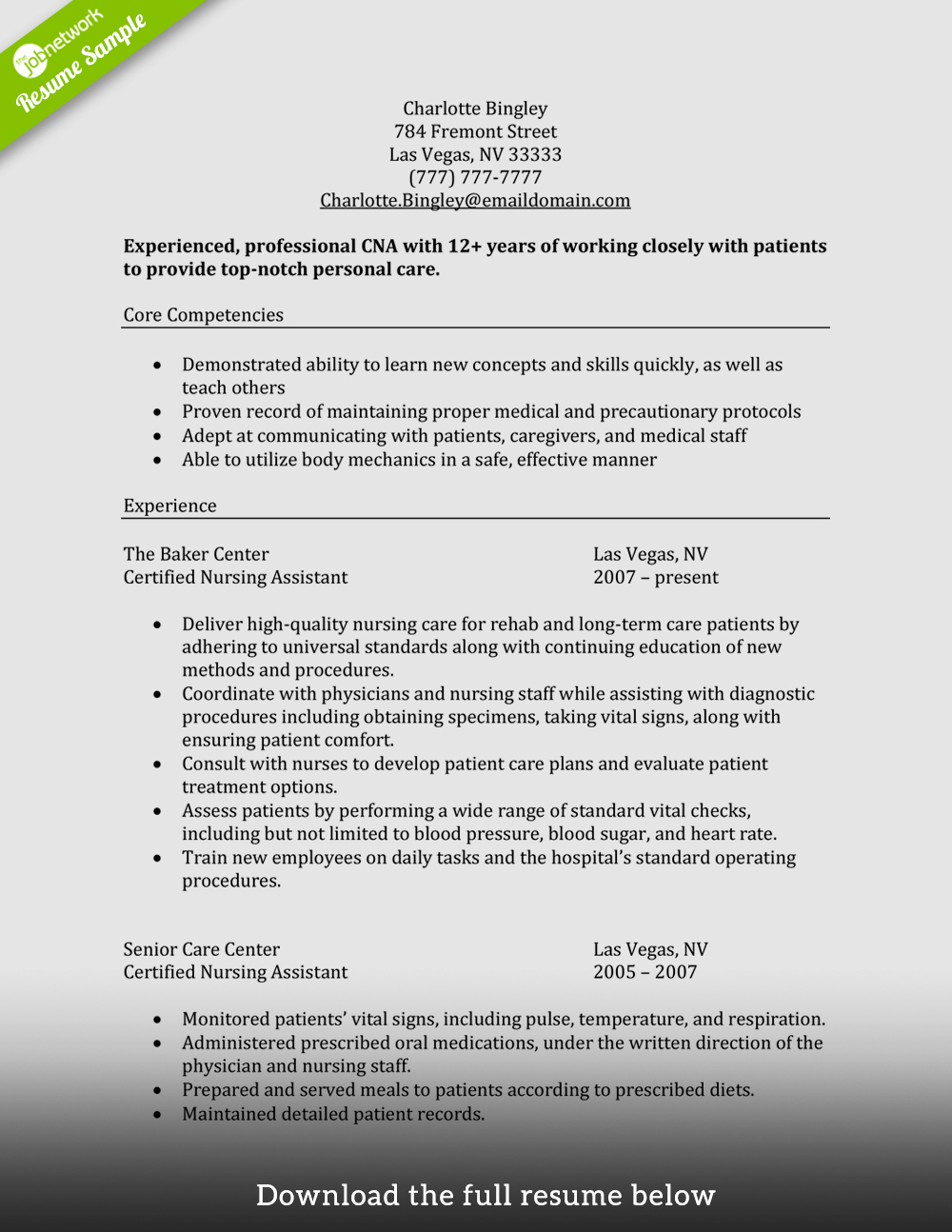Resumes for Cna Position Inspirational How to Write A Perfect Cna Resume Examples Included