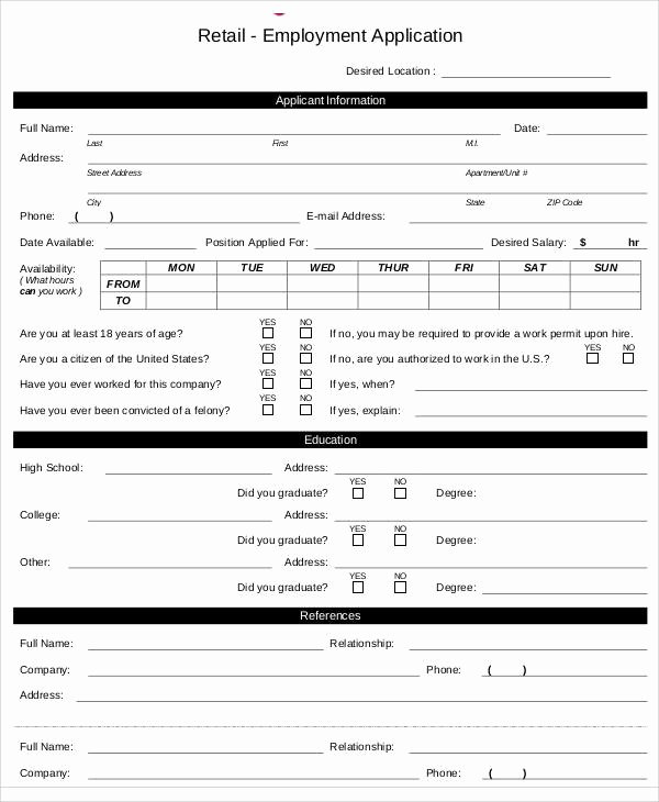 Retail Application form Best Of 60 Application form Examples