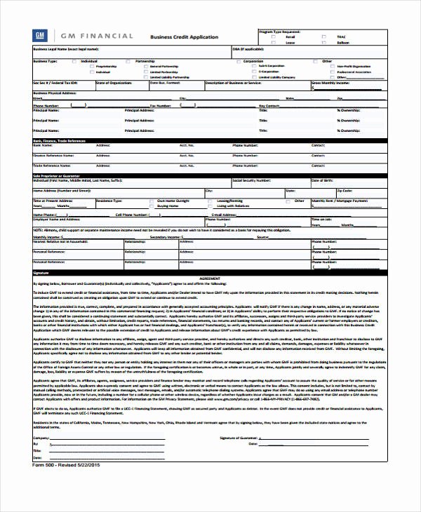 Retail Application form Elegant 9 Business Credit Application form Free Sample Example