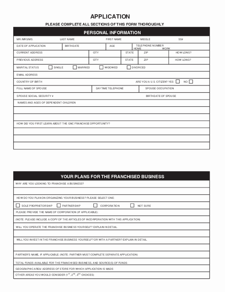 Retail Application form Luxury Free Printable Gnc Job Application form Page 3