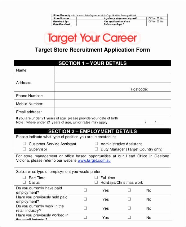 Retail Application form New 35 Application form Samples