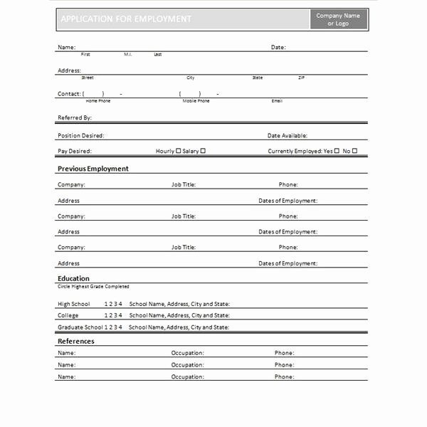 Retail Job Application forms Inspirational Four Free Downloadable Job Application Templates