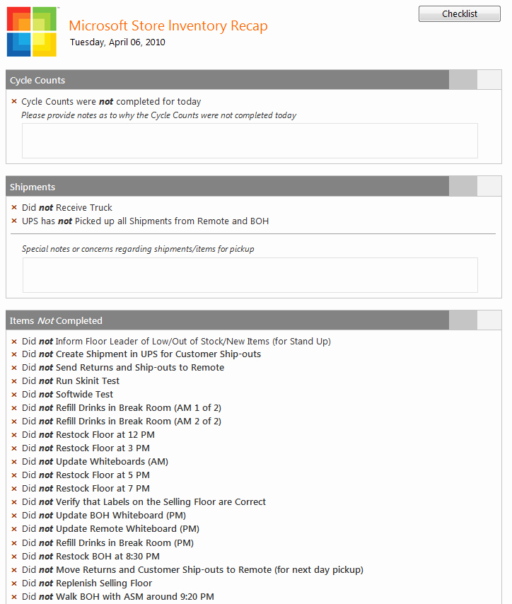 Retail Store Audit Checklist Best Of Cool form Ms Store Inventory Checklist – Microsoft