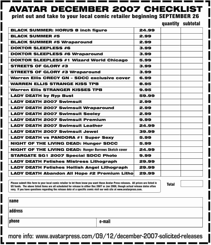 Retail Store Checklist Template Luxury Avatar In Stores now 10 17 07