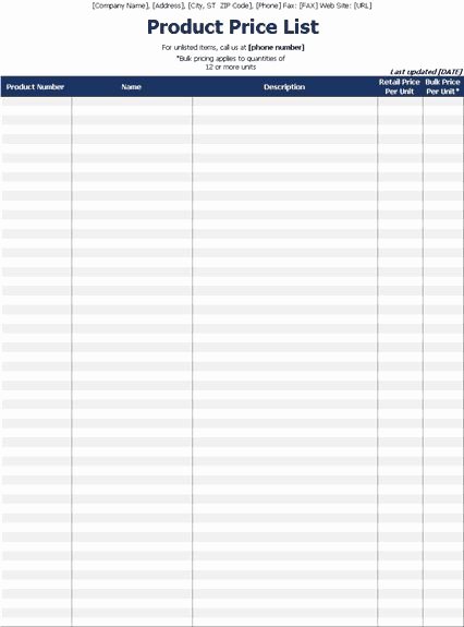 Retail Store Checklist Template Unique wholesale Price List Template Templates