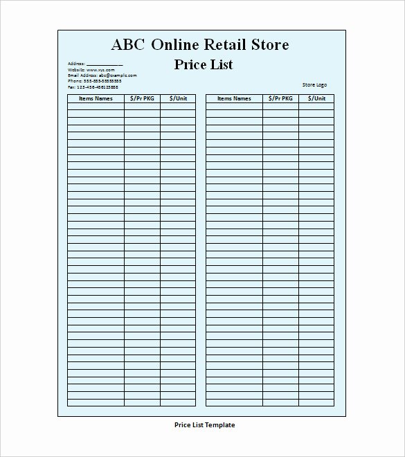 Retail Store Cleaning Checklist Beautiful 25 Price List Templates Doc Pdf Excel Psd