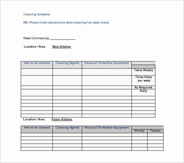 Retail Store Cleaning Checklist Template Best Of Cleaning Schedule Template 25 Free Sample Example