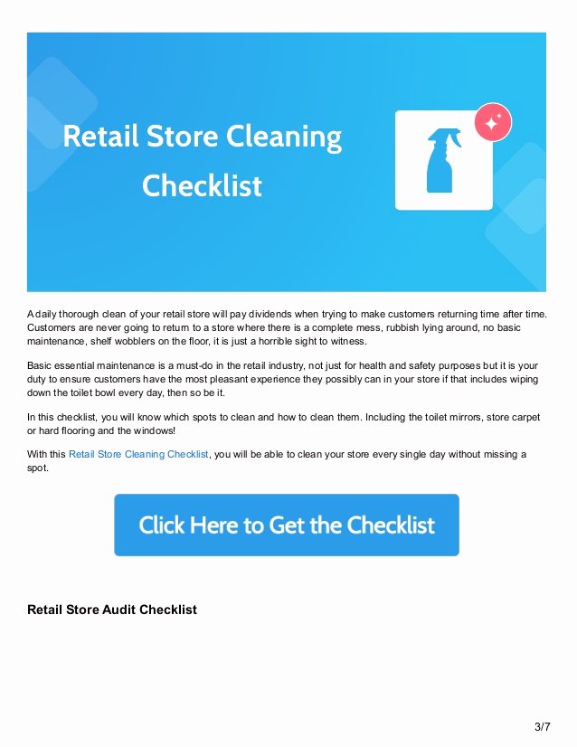 Retail Store Cleaning Checklist Template Elegant 6 Retail Process Checklists to Keep Your Store Running