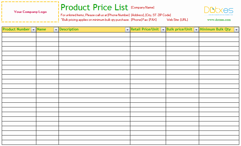 Retail Store Cleaning Checklist Template Lovely Product Price List Excel Standard