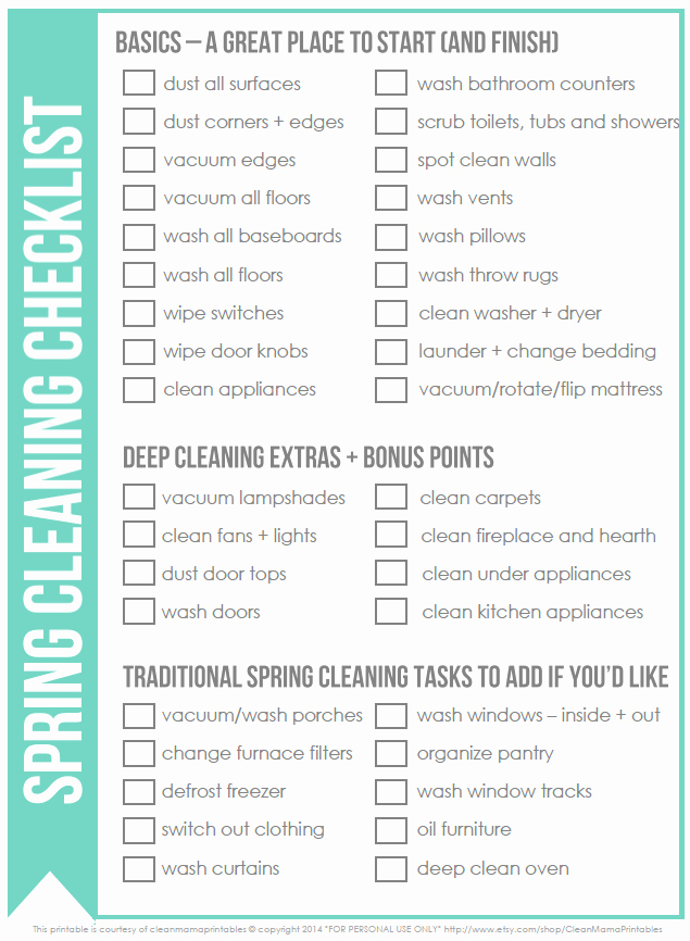 Retail Store Cleaning Checklist Template Luxury Free Spring Cleaning Checklist