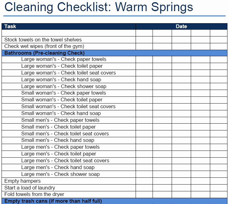 Retail Store Cleaning Checklist Template Luxury Keep Your Business Clean Including Prehensive Lists