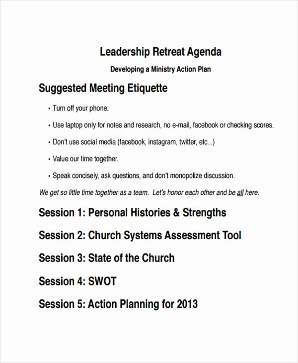 Retreat Itinerary Template Unique 10 Retreat Agenda Templates Free Word Pdf format