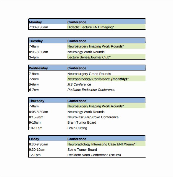 Retreat Itinerary Template Unique 16 Conference Schedule Samples