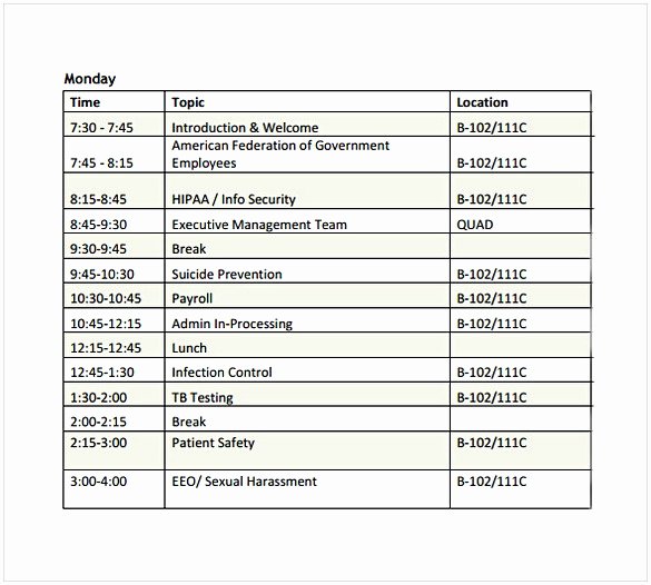 Retreat Schedule Template Awesome Conference Schedule Template