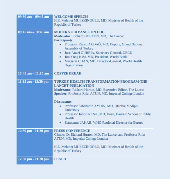 Retreat Schedule Template Elegant Conference Schedule Template 13 Samples Examples