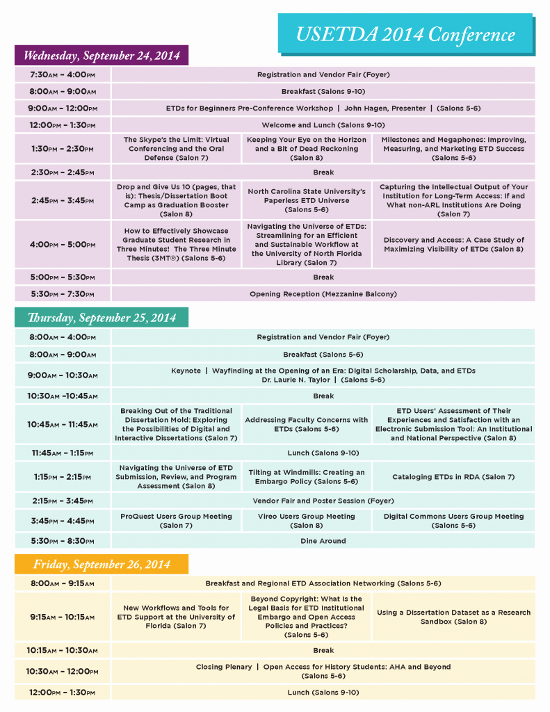 Retreat Schedule Template Elegant Usetda Usetda 2014