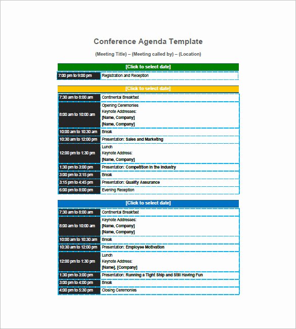 Retreat Schedule Template Fresh 8 Conference Agenda Templates – Free Sample Example