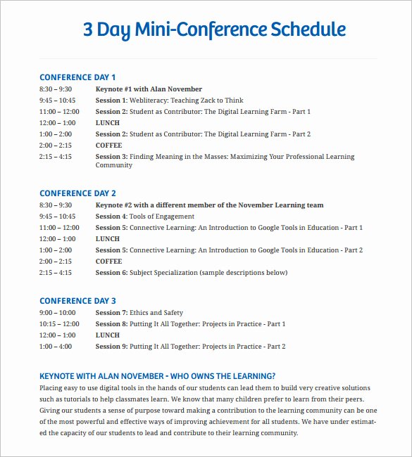 Retreat Schedule Template Inspirational 12 Conference Schedule Templates Word Pdf