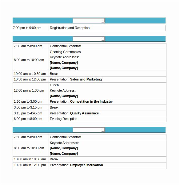 Retreat Schedule Template Inspirational 16 Conference Schedule Samples