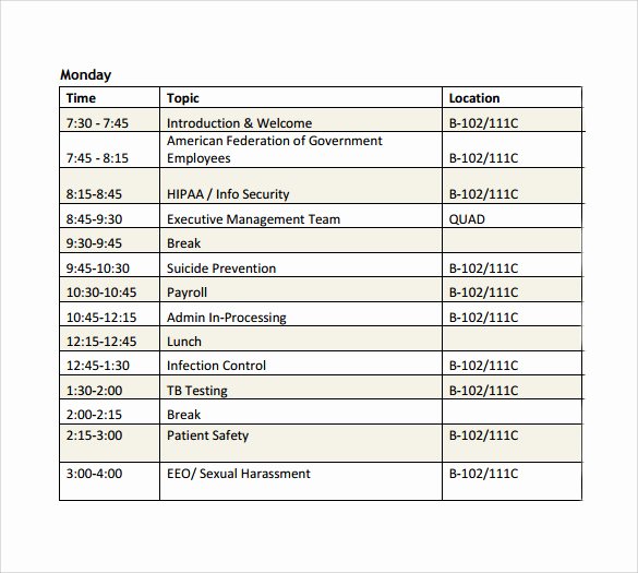 Retreat Schedule Template New Download Conference Schedule Template Word Free