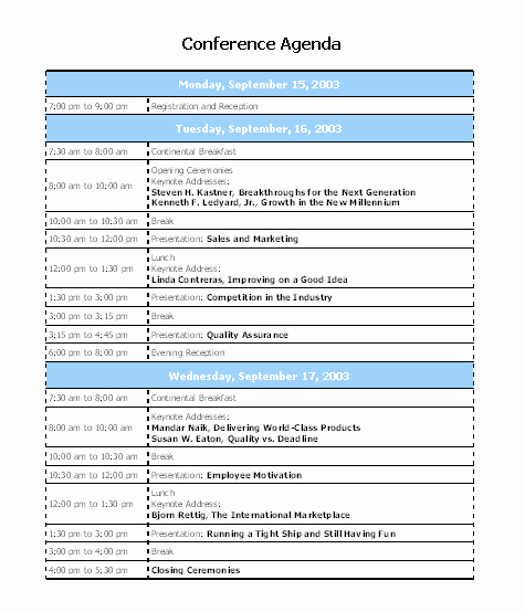 Retreat Schedule Template New Interesting Template Word Sample for Conference Agenda