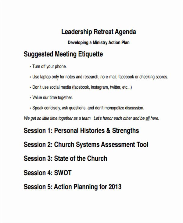 Retreat Schedule Template Unique 10 Retreat Agenda Templates Pdf Word