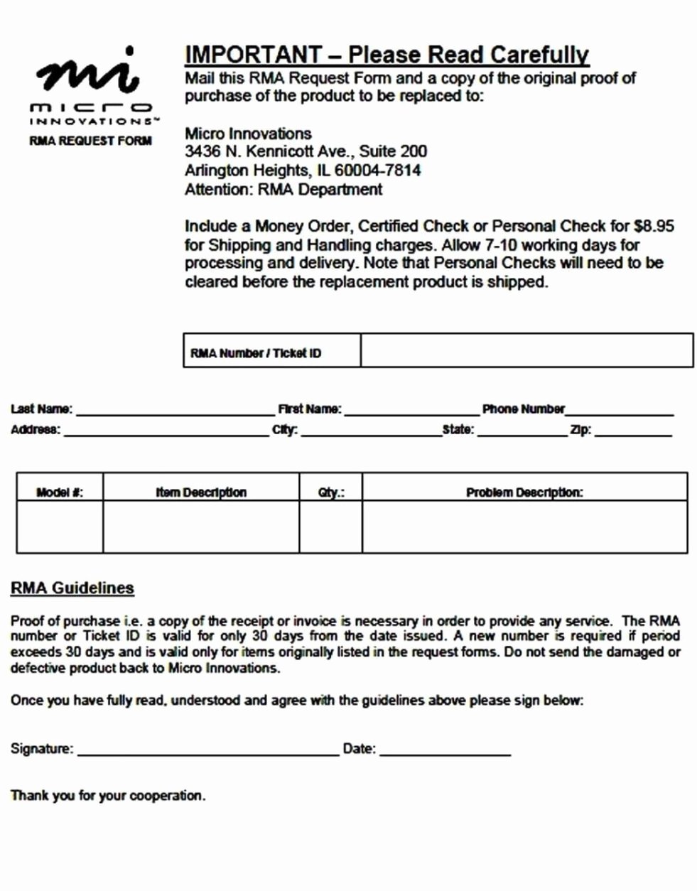 Return Policy Template Word Best Of Return Material Authorization form Template