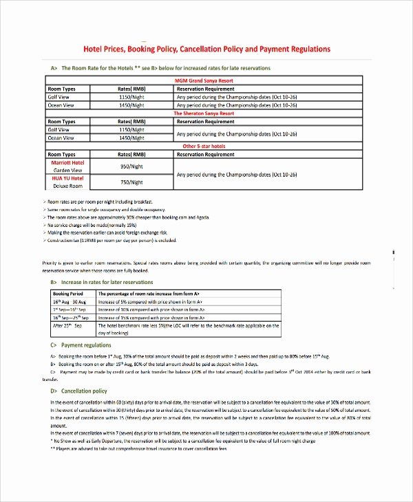 Return Policy Template Word Lovely Cancellation Policy Template 8 Free Documents Download