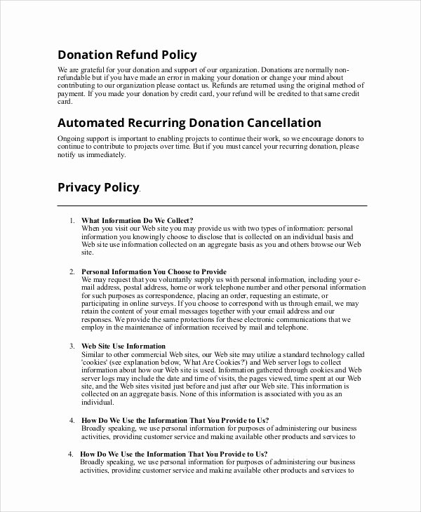 Return Policy Template Word Luxury Sample Refund Policy 8 Documents In Word Pdf