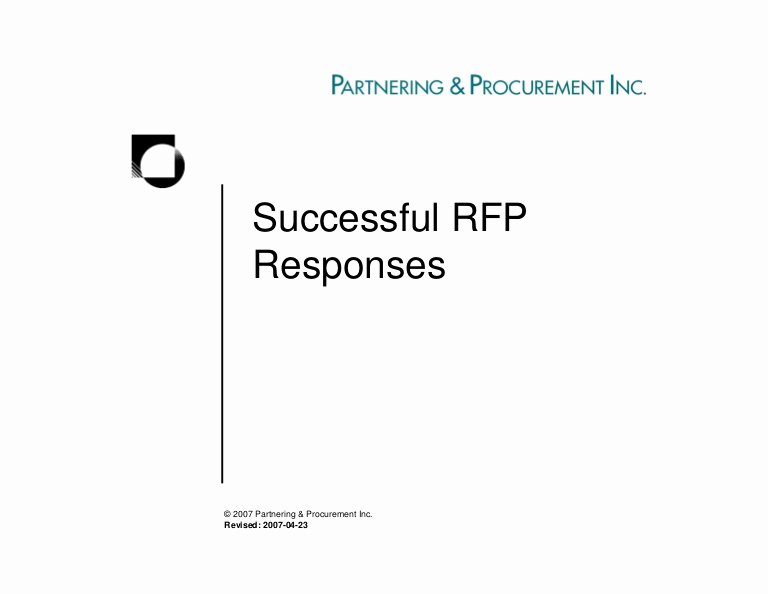 Rfp Proposal Example Beautiful Successful Rfp Responses