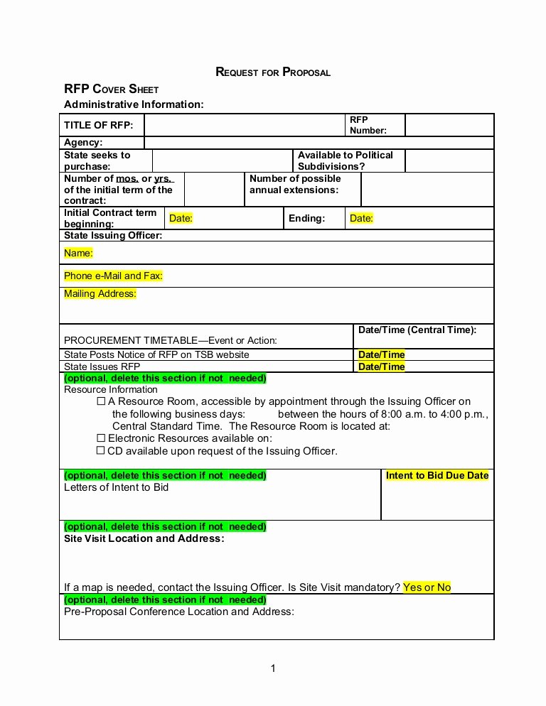 Rfp Proposal Example Elegant Rfp Template Word Document