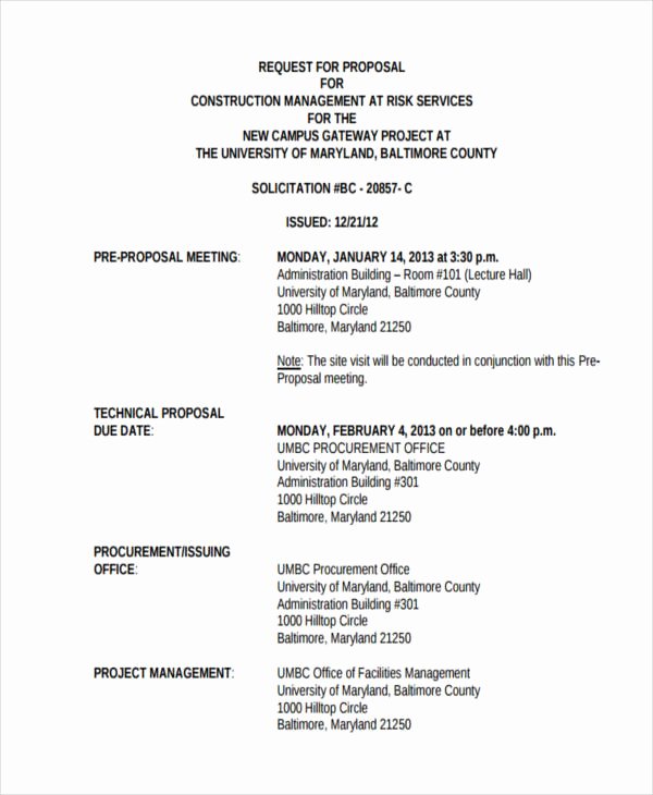 Rfp Proposal Example Unique 32 Request for Proposal Examples Word Pdf