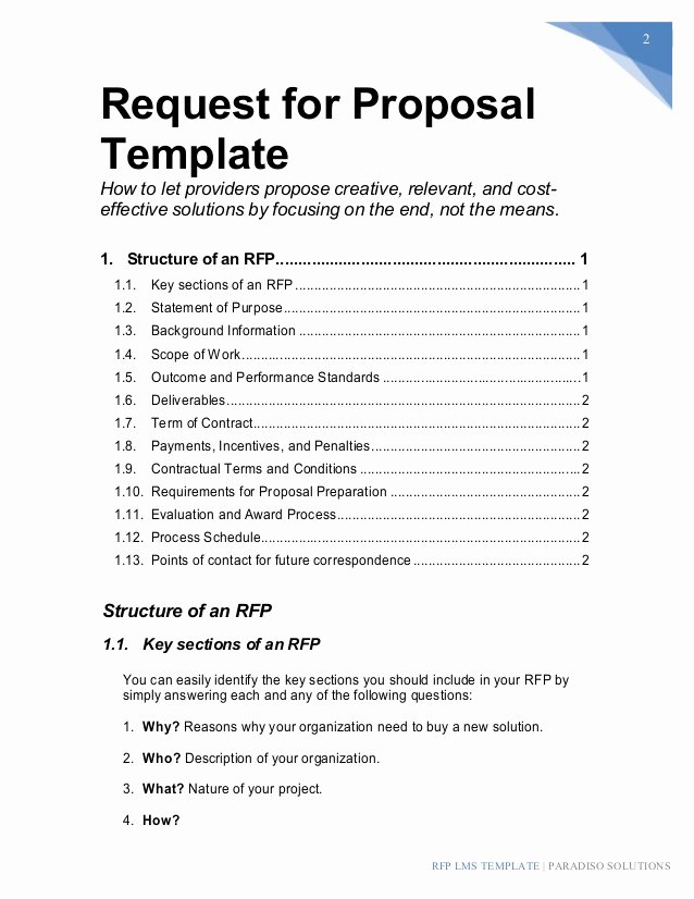 Rfp Proposal Example Unique Lms Rfp Template Sample