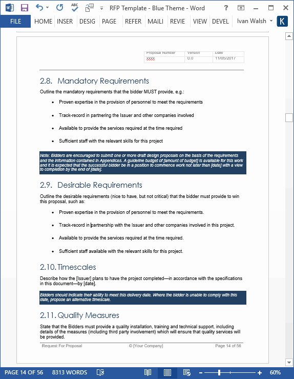 Rfp Proposal Example Unique Request for Proposal Rfp Templates In Ms Word and Excel