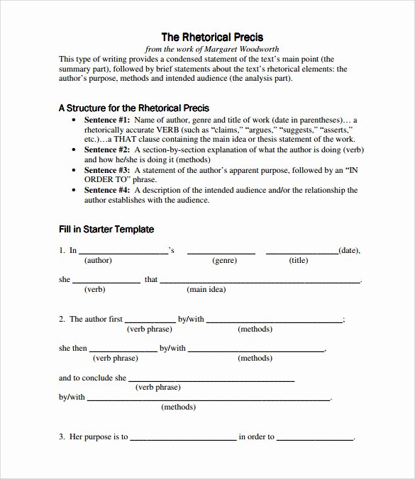 Rhetorical Precis Template Avid Best Of Sample Rhetorical Precis 5 Documents In Pdf