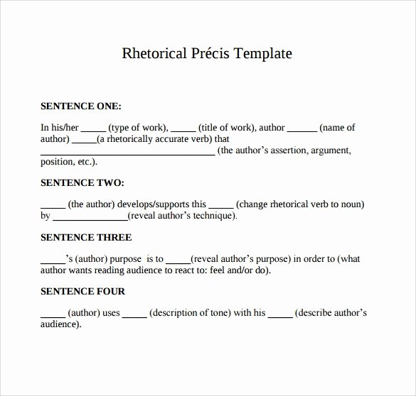 Rhetorical Precis Template Avid Lovely Rhetorical Precis Template Pdf Example Free Download