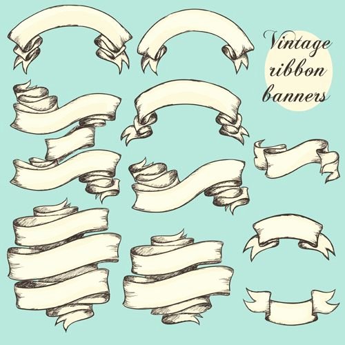 Ribbon Banner Template Best Of Vector Vintage Ribbon Banners Design 02 Ink