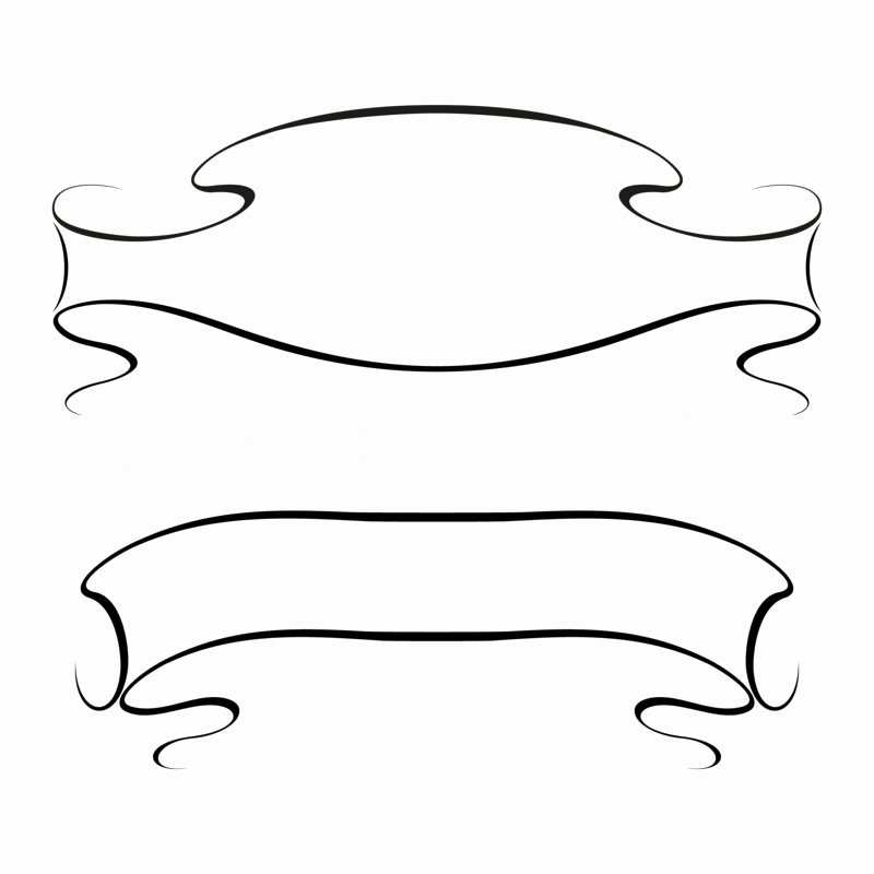 Ribbon Banner Template Luxury Calligraphy Ribbon Frame Banner Stock