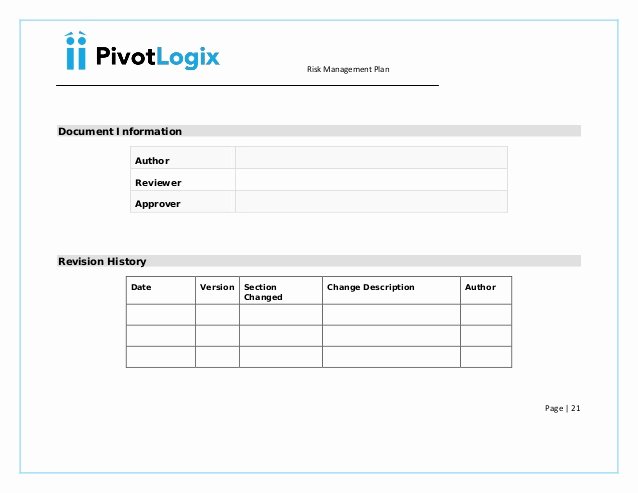 Risk Management Plan Template Doc Awesome Pmp Risk Management Plan &amp; Template