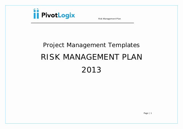 Risk Management Plan Template Doc Best Of Pmp Risk Management Plan &amp; Template