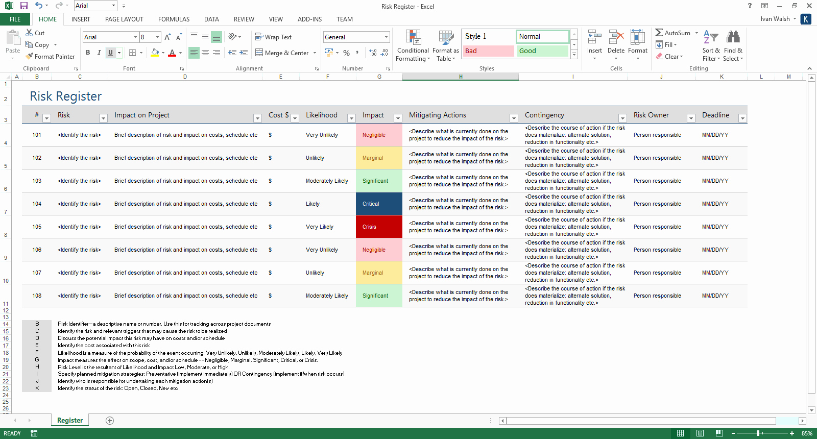 Risk Management Plan Template Doc Best Of Risk Management Plan Template – 24 Pg Ms Word &amp; Free Excel