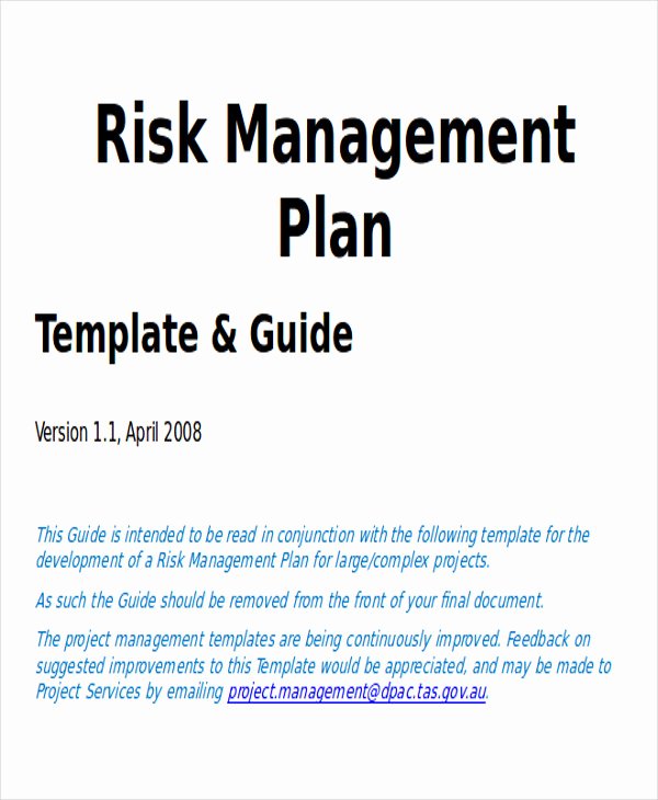 Risk Management Plan Template Doc Elegant 7 Sample Project Plan Template Word