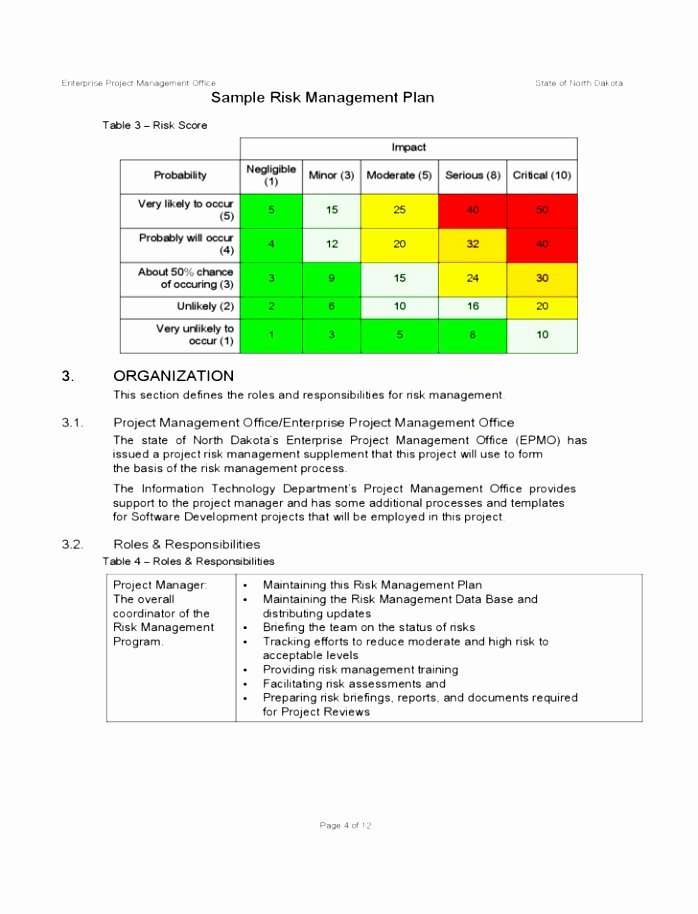 Risk Management Plan Template Doc Unique 9 Risk Management Plan Sample Template Weiur