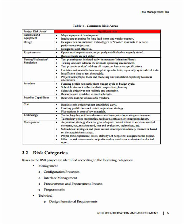 Risk Management Strategy Template Awesome 34 Management Plan Templates In Pdf