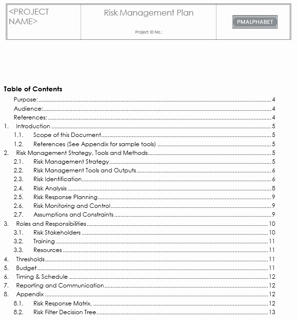 Risk Management Strategy Template Best Of How to Write Risk Management Plan Sample Templates Free