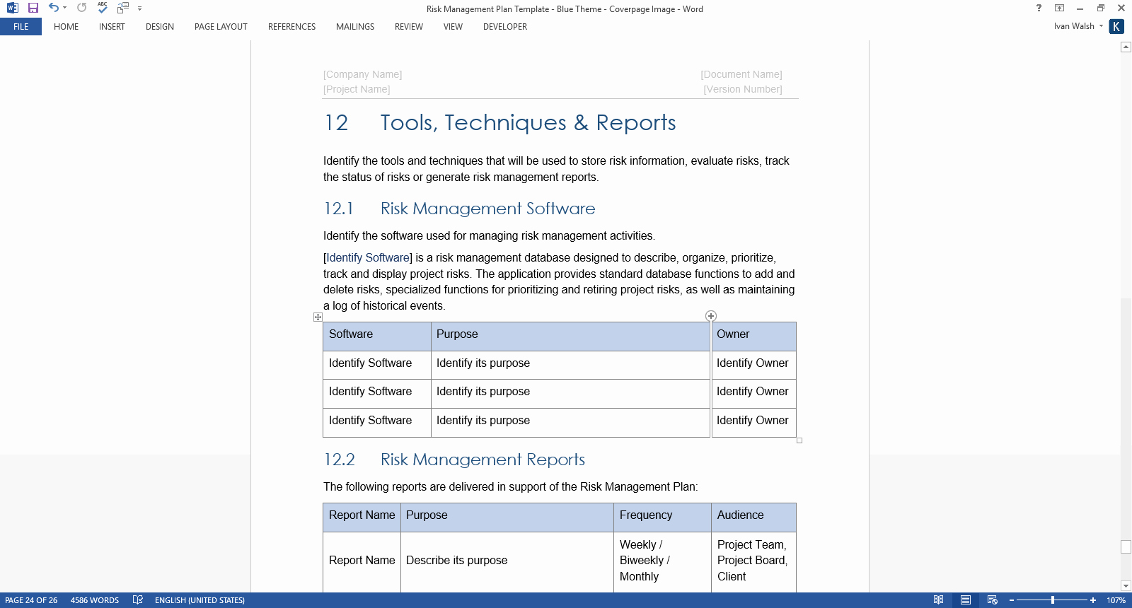 Risk Management Strategy Template Elegant Risk Management Plan Template – 24 Pg Ms Word &amp; Free Excel