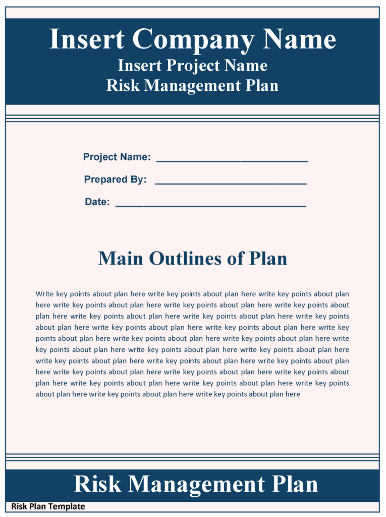 Risk Management Strategy Template Luxury Sample Risk Management Plan Template