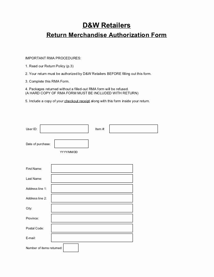 Rma form Template Lovely Rma form Template Hashtag Bg