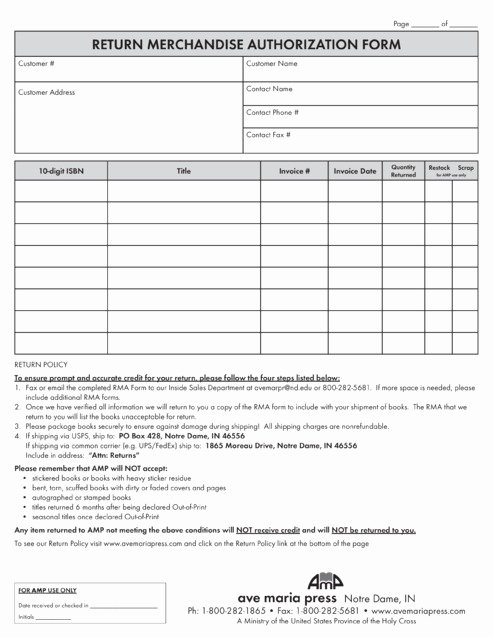 Rma form Template Unique Return Merchandise Authorization form