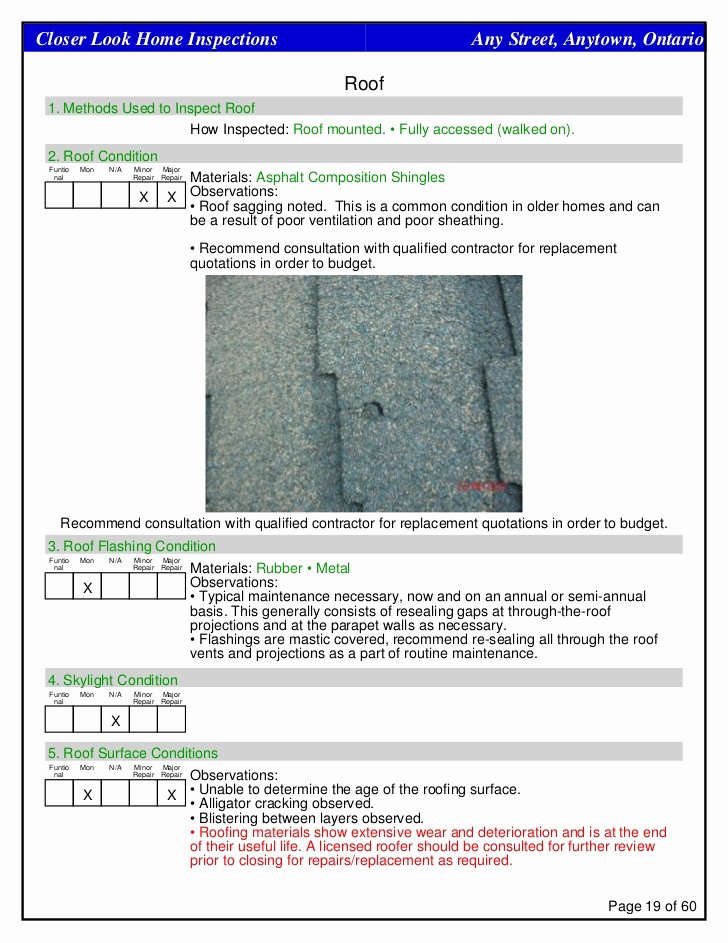 Roof Inspection Report Sample Best Of Sample Home Inspection Report